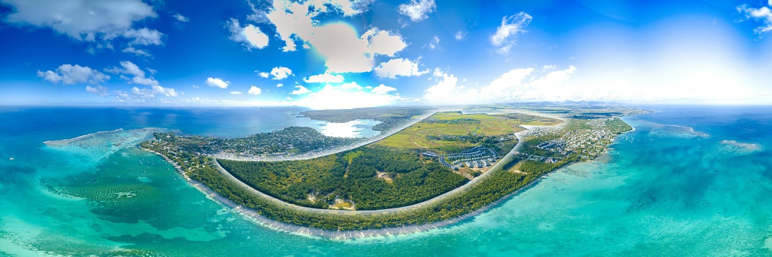 Arial view of Mauritius