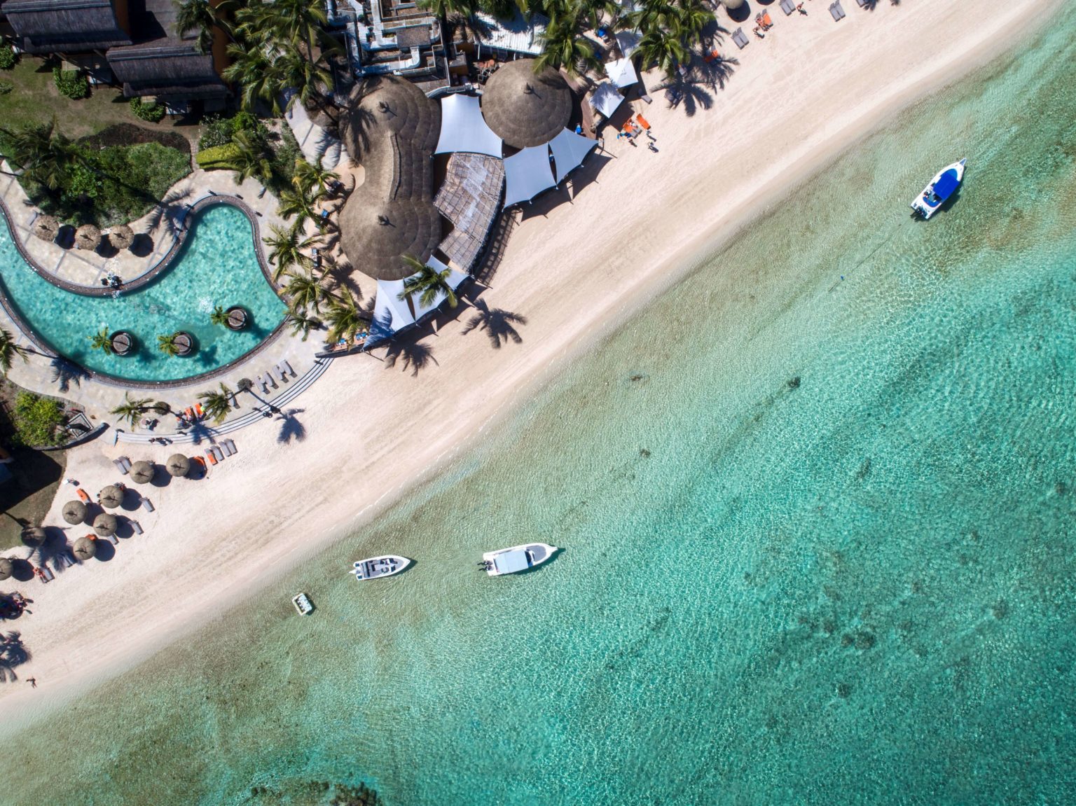 arial view of Mauritius
